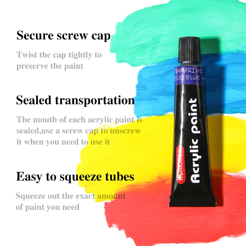 Gxin P-3001 Acrylic Paint Set 12 Colors 12ml/0.4oz Non-Toxic Acrylic art color Paints for artists Perfect for Painting