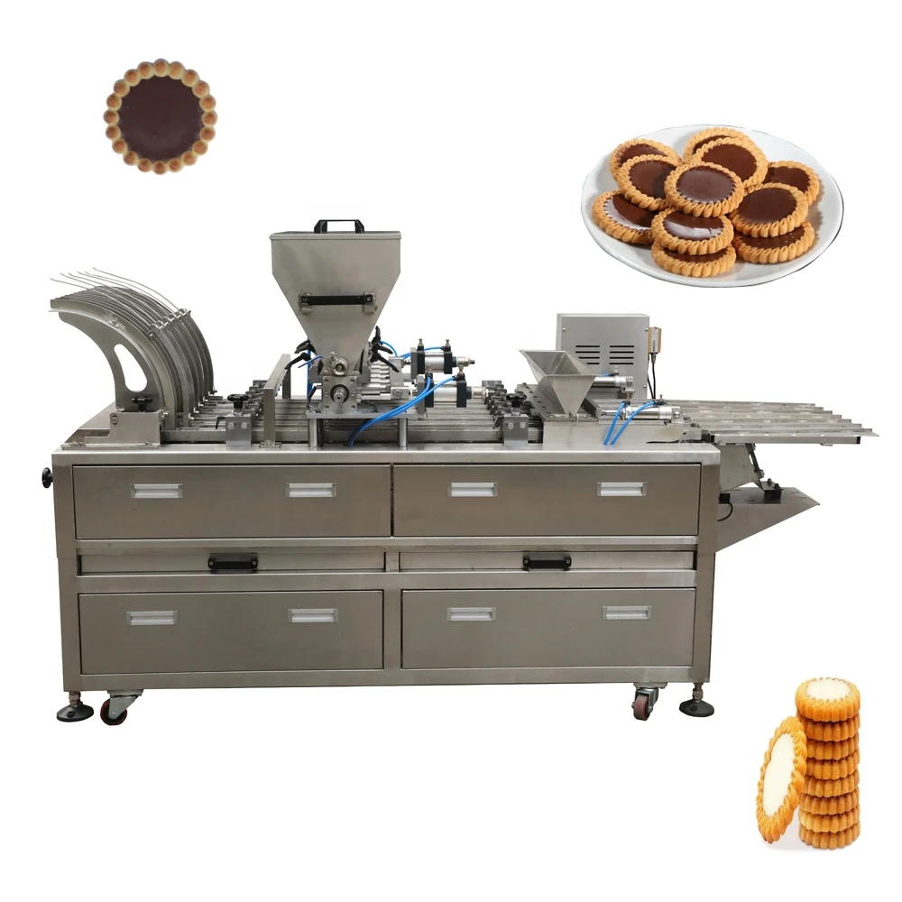 Automatic 10 nozzles cookie depositor machine chocolate dispenser for tartelettes biscuit filler for tarlet price