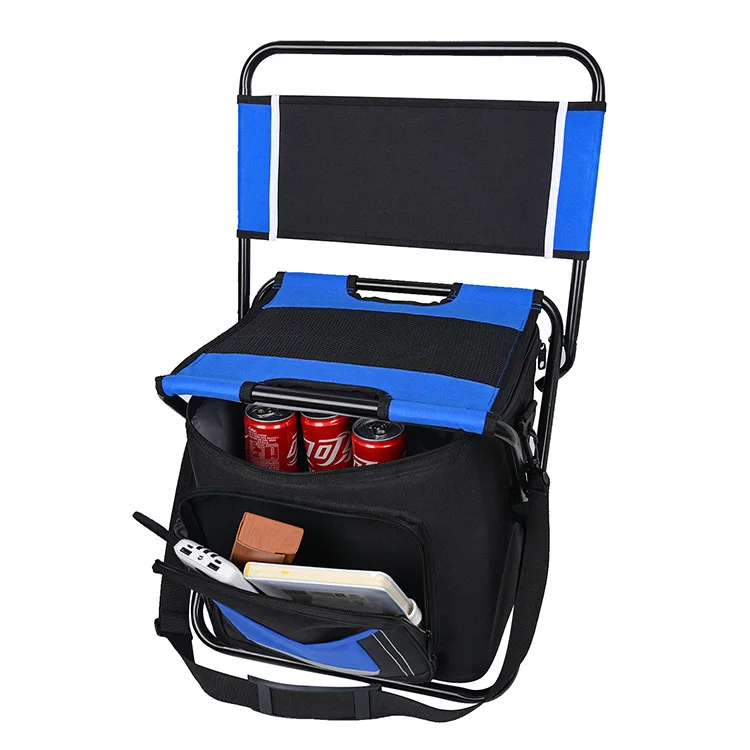 Factory Custom Portable Outdoor Beach Fishing  picnic cooler folding camping chair with cooler