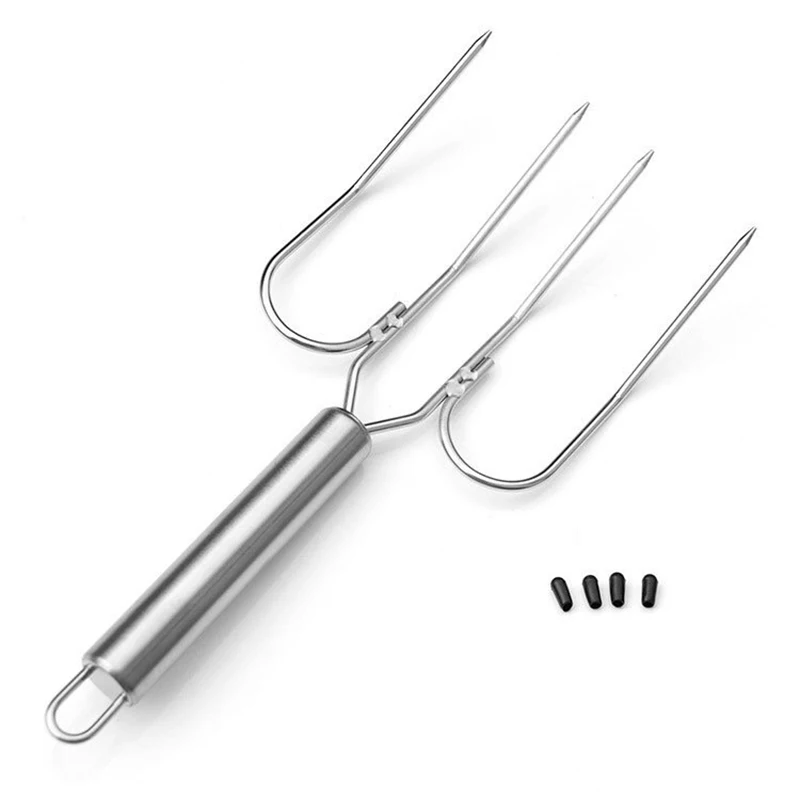 DAPHYLA Barbecue Accessories Meat Fork Bear Claw Meat Outdoor Barbecue Fork Stainless Steel Bear Turkey Fork