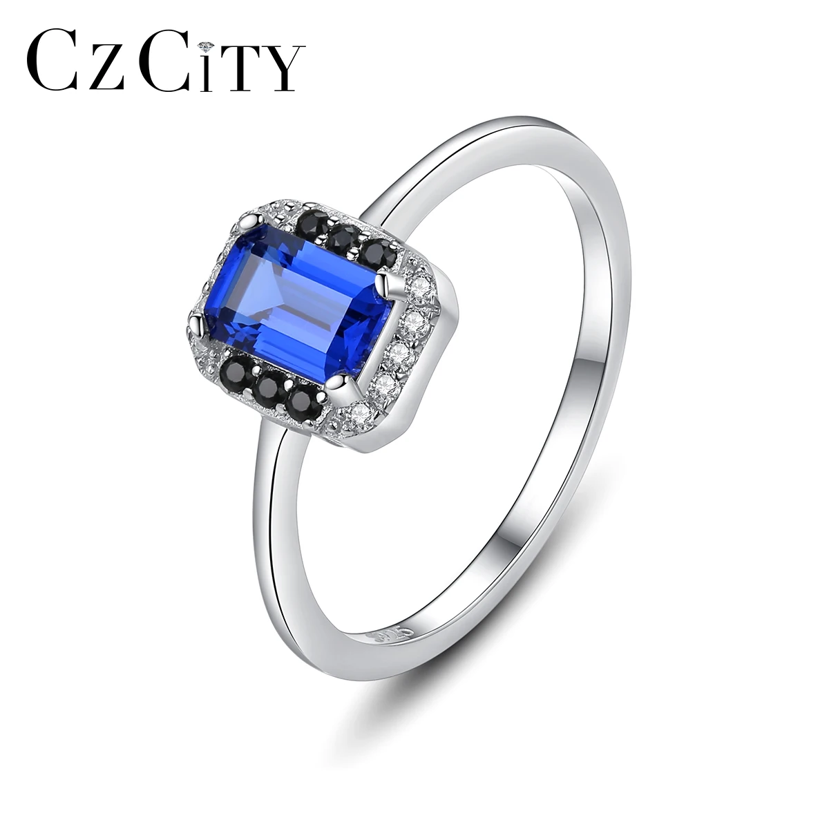 Серебряный Драгоценный Камень CZCITY 925 турецкие ювелирные изделия трендовый браслет вечности уникальное женское кольцо на палец