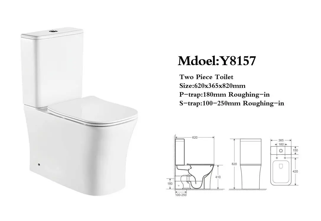 Ceramic Bathroom Toilet Sanitary Ware / European Style Standard Toilet /Tow Pieces Toilet