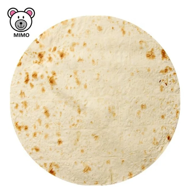  Фабричное флисовое детское одеяло Tortilla на заказ Лидер продаж Amazon круглое мексиканское для детей низкий минимальный фланелевое