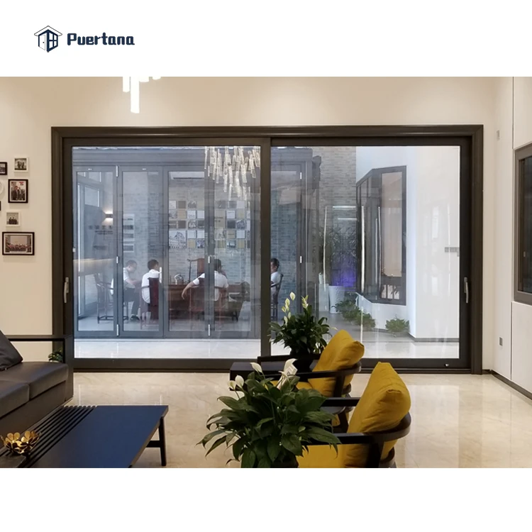 Large Heavy Duty Sliding Patio Doors / Hurricaneproof Aluminium Glass Lift And Slide Doors Wall Exterior