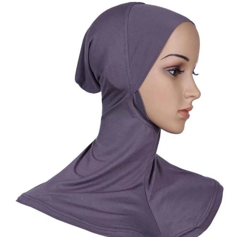 2020 Fashion Style Women Muslim Under Scarf Hijab Cap Solid Color Islamic Neck Cover Head Wear Cap