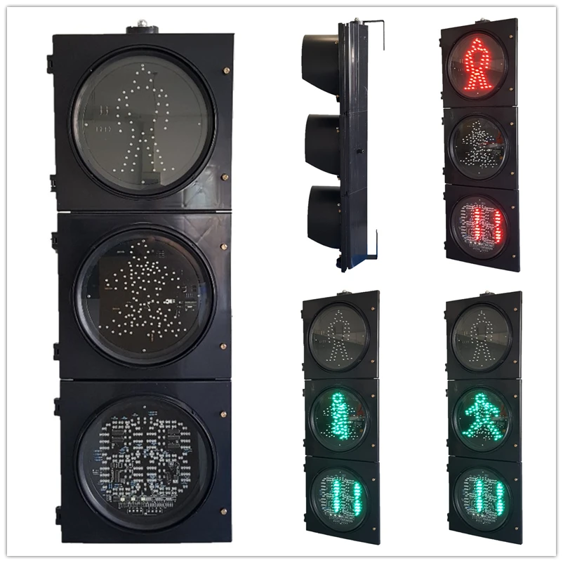 
300MM 3-Aspect RG Pedestrian And RG Countdown Timer Road Traffic Light Manufacturer 