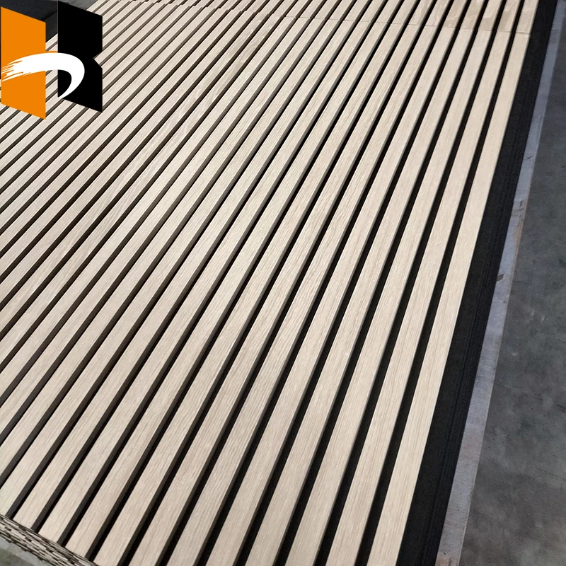 Interior Wall Decoration 3D Design Wood Slat Acoustic Panel Solid Wood