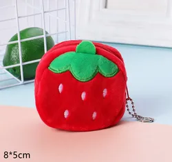 8*5 cm strawberry key ring hanging accessories Cute Plush Toy panda duck Stuffed Small purse Dog Rabbit Bear