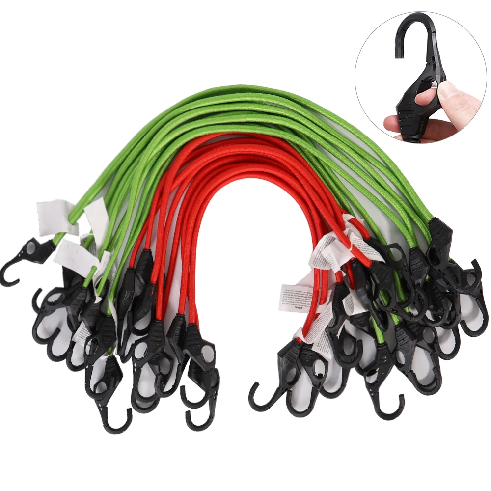 9mm Bungee Cord Tie Downs for Transport Bungee Heat Treated Hook Motorcycle Elastic Bungee Cords