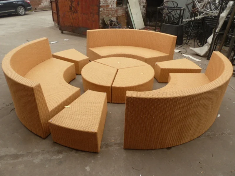 
Contemporary U Shape Large Rattan Sofa Sectional Outdoor Wicker Curved Sofas Outdoor Furniture S214 