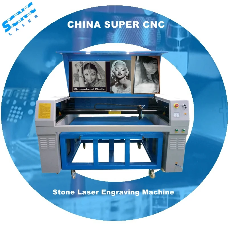 Supercnc Image Photo Carving Co2 Tombstone Marble Granite Stone Laser Engraving Machine