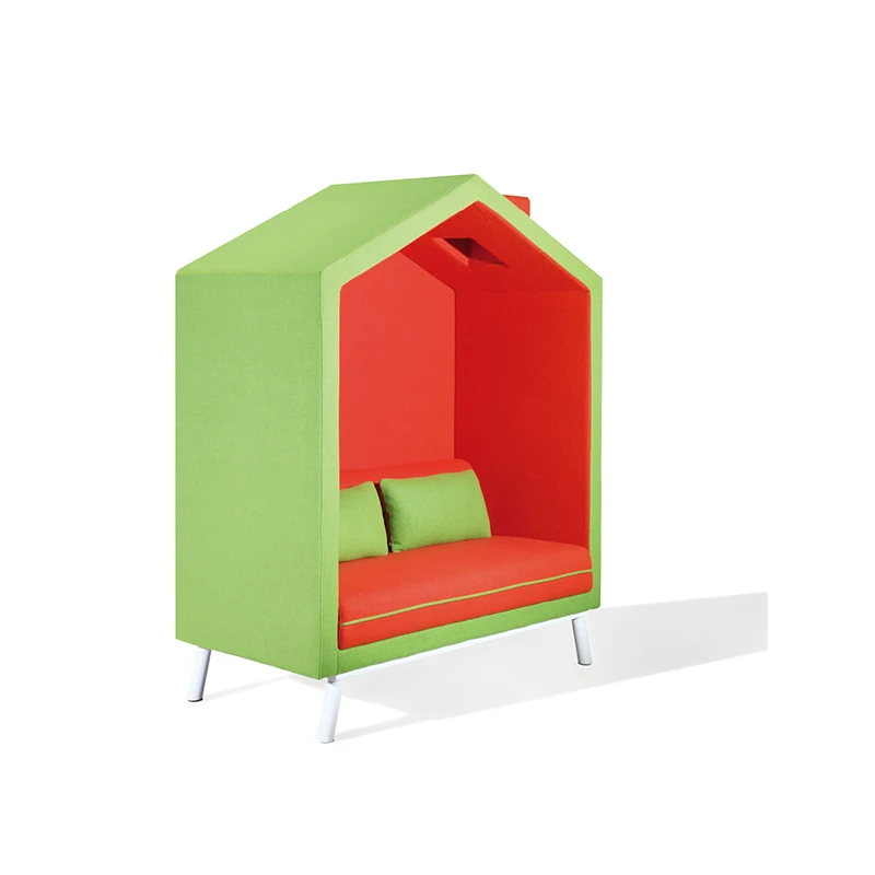 Office Meeting Pod Telephone Booth Chatting Pod Meeting Sofa Fabric Booth Sofa Sound Insulation Coffee Bar