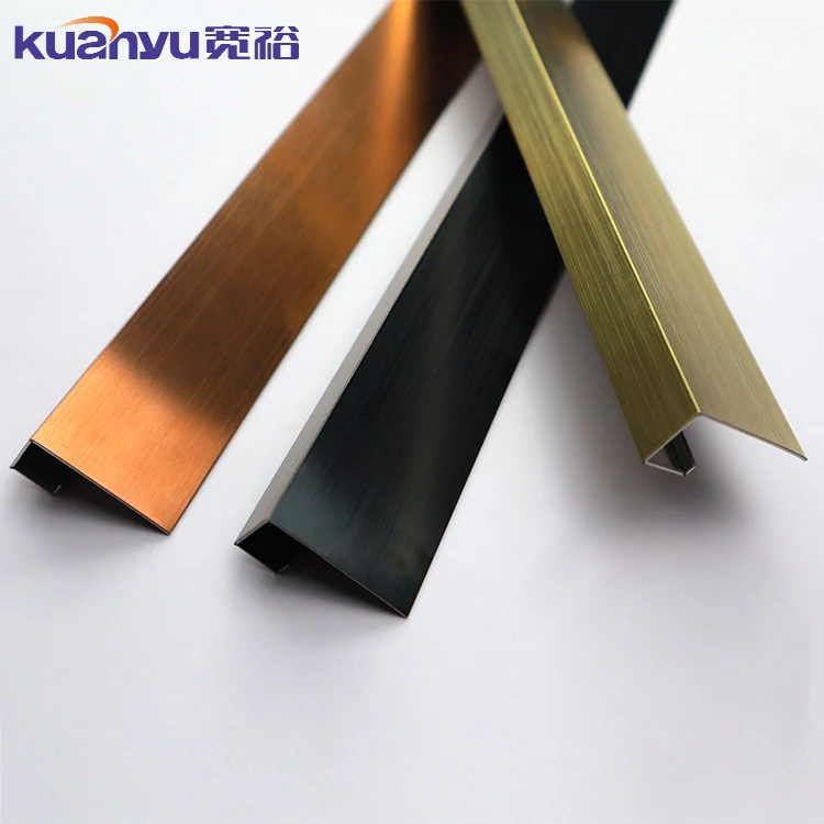 Foshan Kuanyu 304 Stainless Steel Tile Trim For Wall Ceramic Tile Edge Trim