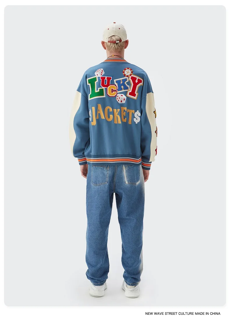 OEM custom rib cuffs multiple chenille embroidery patch vintage letterman varsity jacket for men