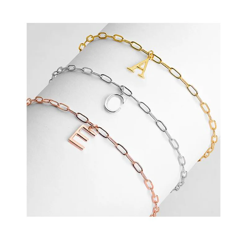 Fashion 26 Letter Paper Clip Bracelet Stainless Steel Bracelet Does Not Fade Send Friend Girlfriend Gift Jewelry