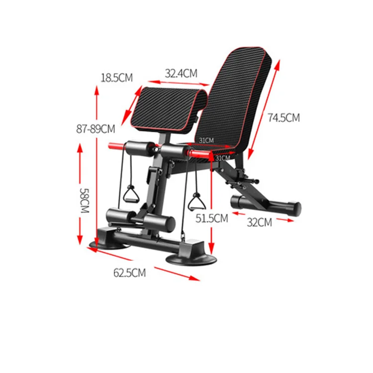 Hot sale home use ab chair multifunction exercises Adjustable Stowable Bench Sit Up Decline Bench