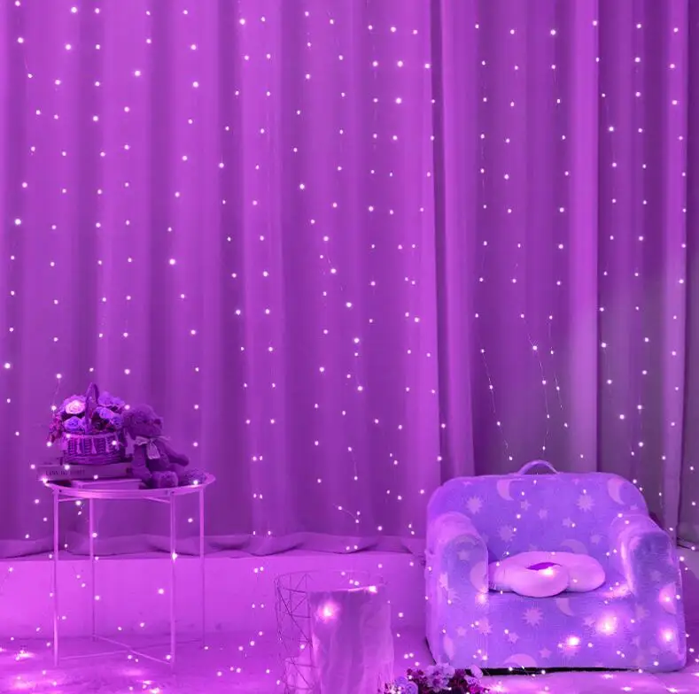 Waterproof IP44 outdoor Christmas LED light curtain string transparent PVC wire extendable garland fairy lights