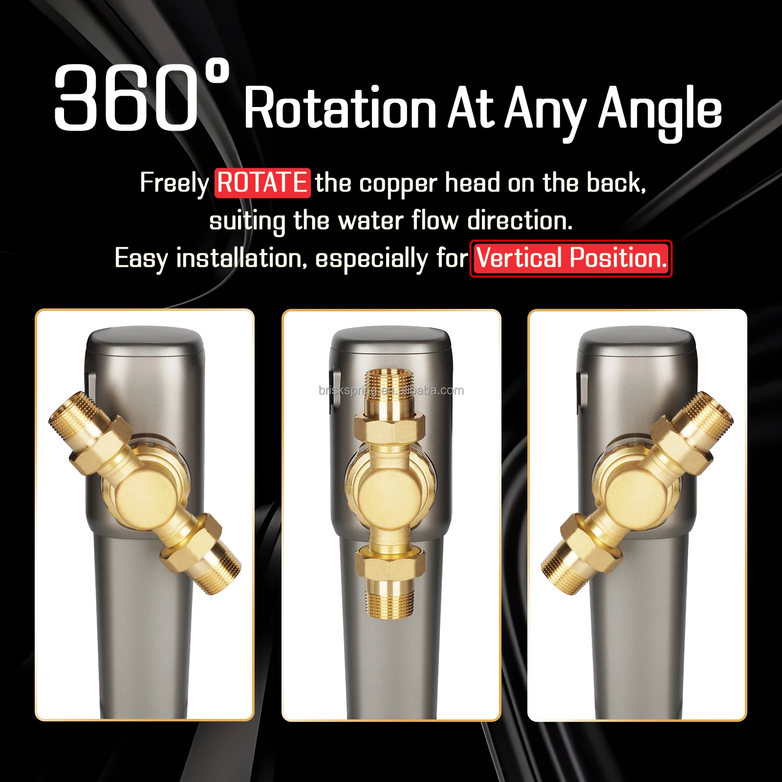 Reusable BPA-free First Stage Household Spin Down Sediment Water Filter for Residential Homes