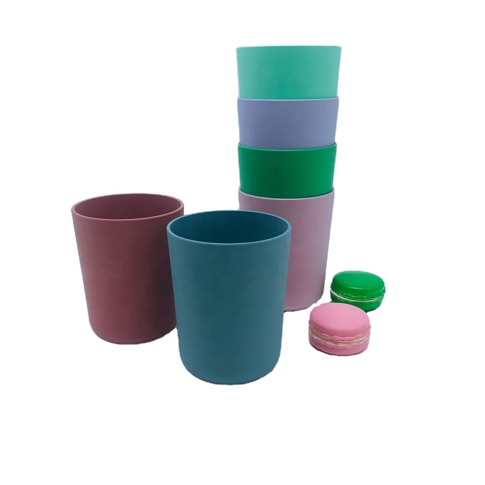 Small Size PLA Bamboo Fiber 300ml Adult Children Cups Mugs Set Unbreakable Tumbler Mug Cup for Water MilkJuice Tea PLA tableware