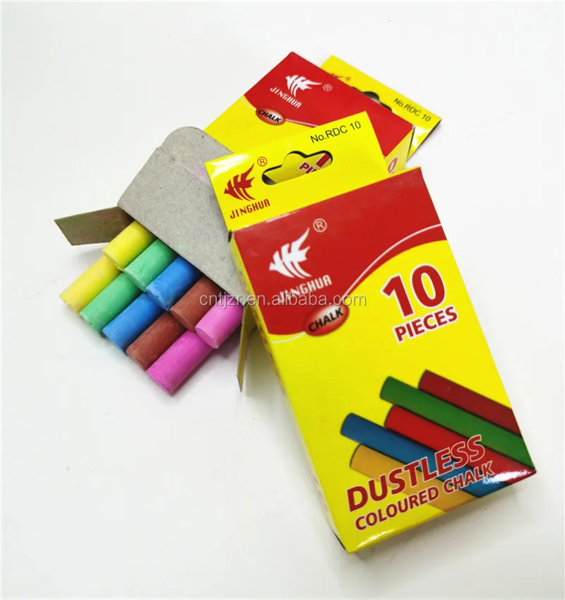 Factory direct sale OEM for teaching / outdoor painting for children 10pcs colored Dustless chalk