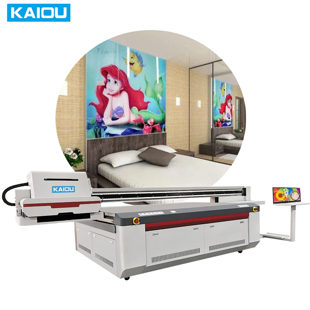 KAIOU multi-functional  UV Printer Available In All Sizes 1200*1200dpi G5/G6 head phone case wood UV led 2513uv flatbed printer