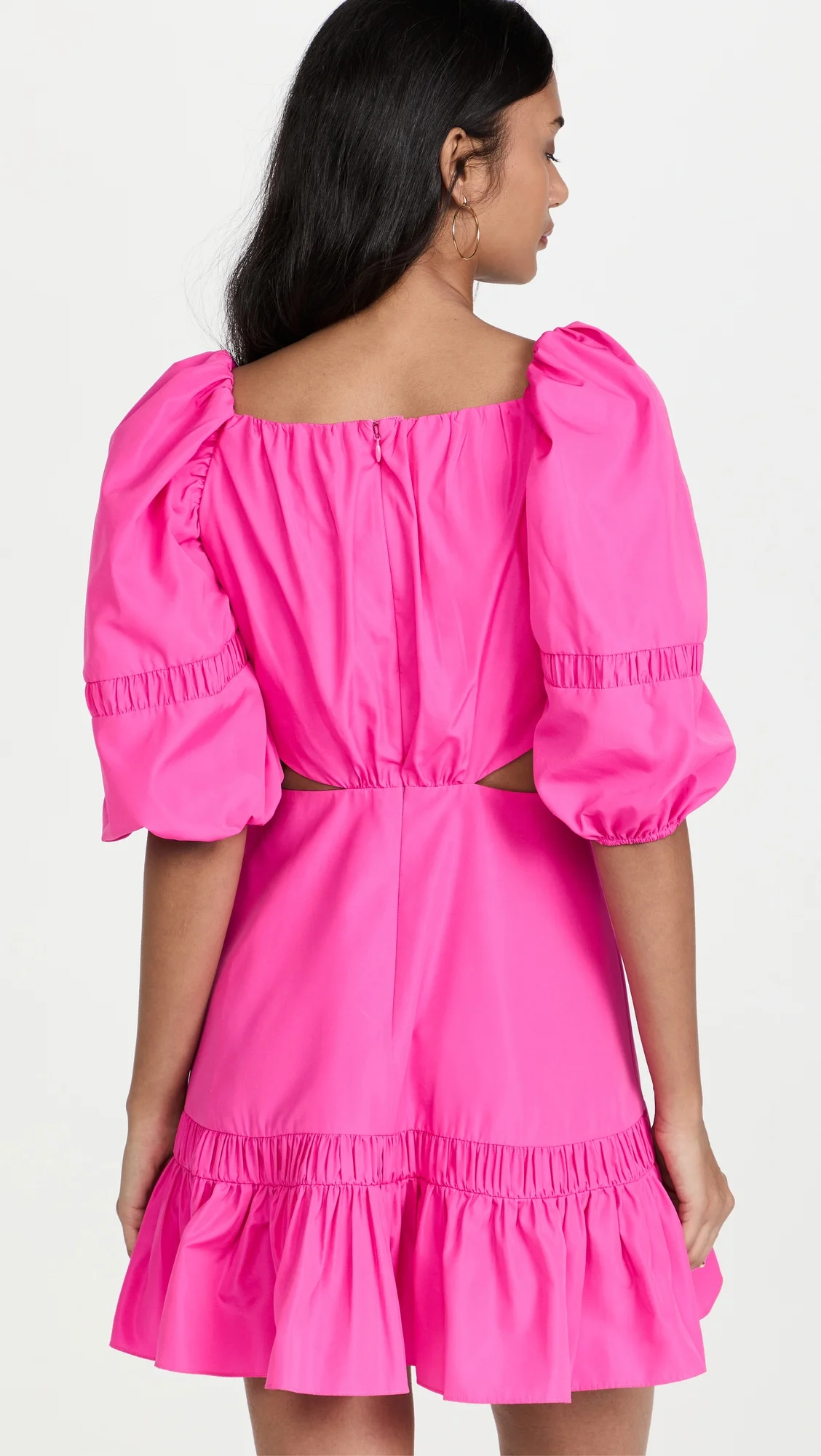 2022 China manufacturer Short sleeve open waist rose red maxi dress Ladies Pink dress