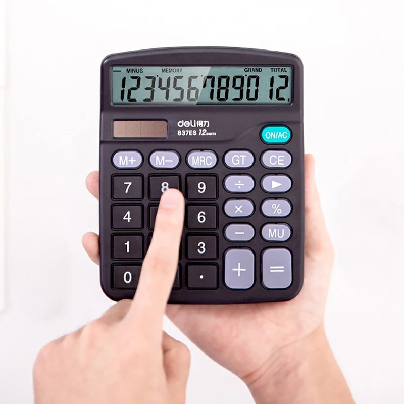 50 шт./лот 837ES маленький калькулятор на солнечных батареях для офиса, финансовый электронный мини-калькулятор