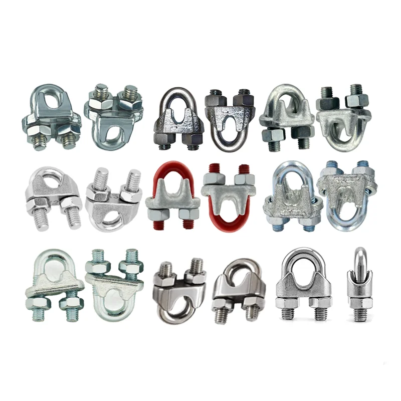 M2 M4 M6 M8,  M10 Carbon Steel Zinc DIN 741 Malleable Wire Rope Clip Clamp Rope Wire Clips U Bolt Saddle Cable Clip Clamp/