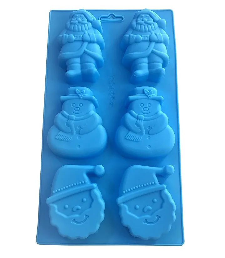 Moldes de navidad backen 3d mould baking tools chocolate cookie silicone christmas snowman molds
