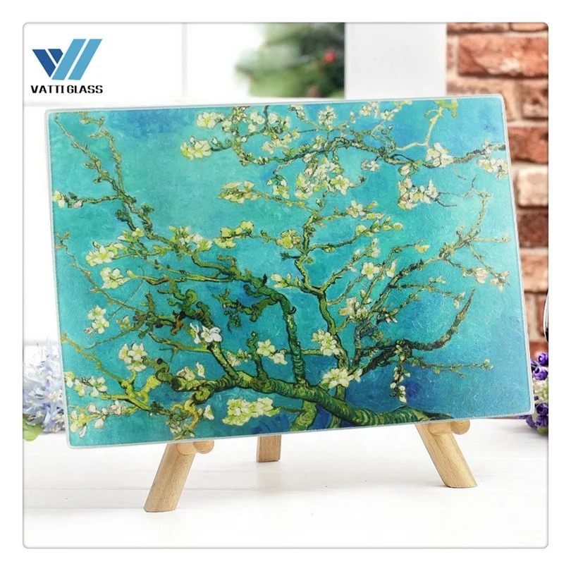 Легкая в чистке и Гигиеничная цветная шелковая трафаретная печатная стеклянная разделочная доска для овощей | Разделочная доска