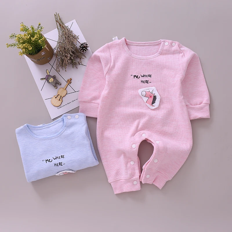 wholesale longsleeve cotton infant bodysuit hedging children clothes plain baby romper