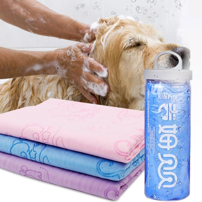 Quick-drying Pet Dog and Cat Towels Soft Fiber Towels Water-absorbent Bath Convenient Pet Cleaning Dry Towel for Dogs Cat