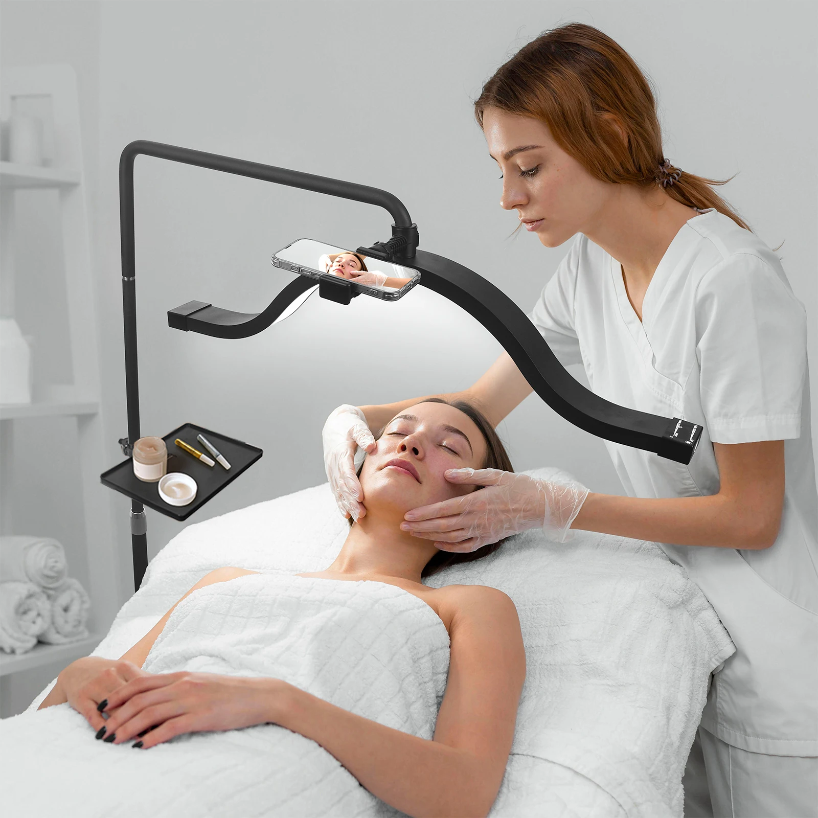 High Quality FOSOTO 30inch Lashes Beauty Lamp Eyelash Extension Tattoo Light Luna Floor Lamps Half Moon Light Lamp for Lashes