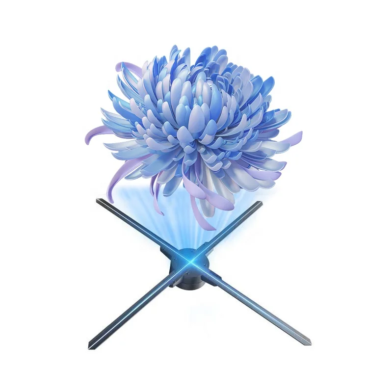 Outdoor Advertising Hologram Glasses Free 3D Display Fan With Light Led