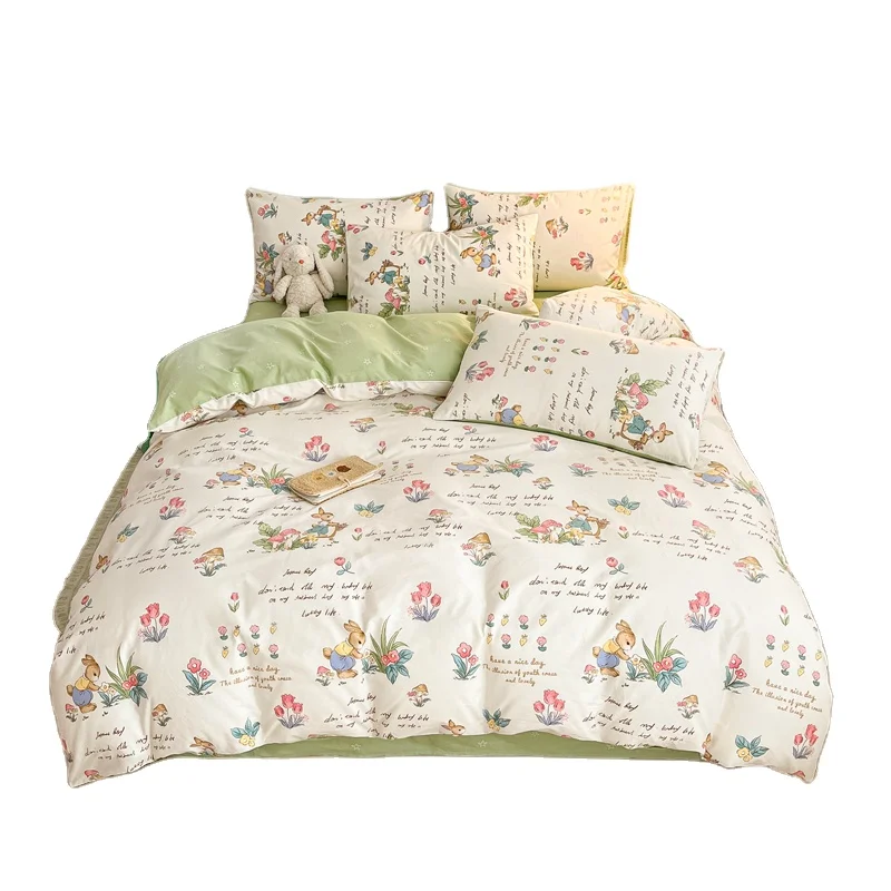 100% cotton korean waterproof luxury comforter origin nantong custom king size bedding duvet cover sets  bedding set