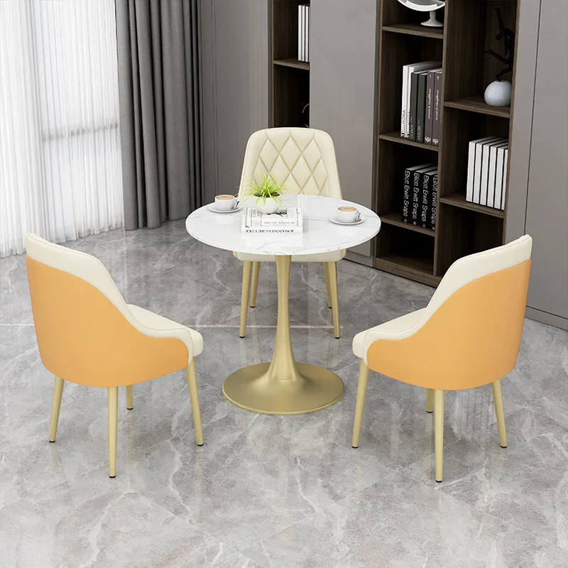 Modern Interior Decoration Round Quart Retail Space Saver Dining Table