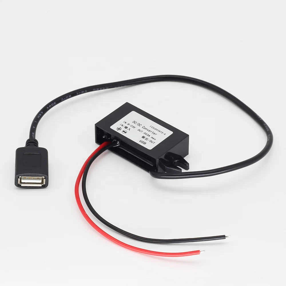 Car tuning 12V to 5V DC converter with USB port Step Down adapter for GPS DVR LED Lighting
