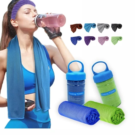 Custom Logo Sublimated Quick Dry Microfiber Gym Sports Towel Reactive Printed Instant Cold Ice Cooling Towel