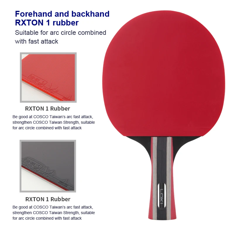 LOKI R3 Table Tennis Rackets Custom Pimples In Handle Professional Ping pong Racket