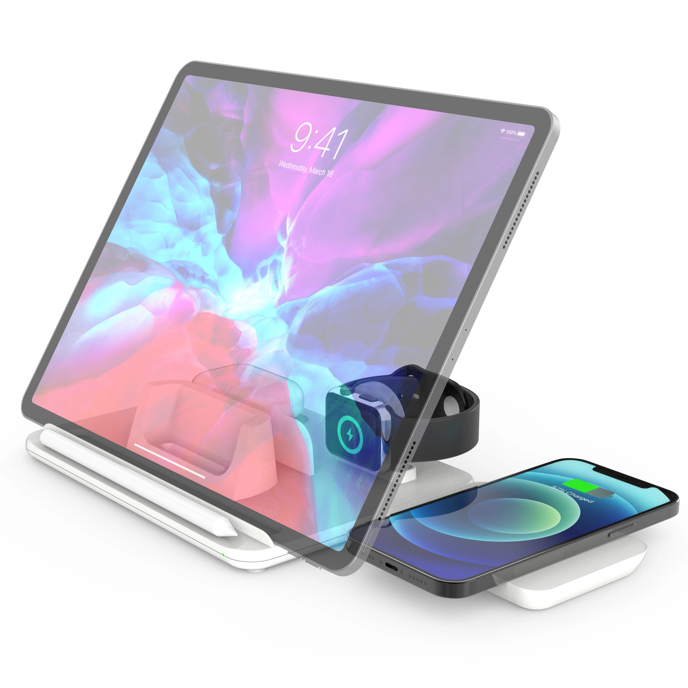 For iPhone 13 the hot-selling 5 in 1 Wireless Charger drop shipping  fast Mobile Phone Charging Station