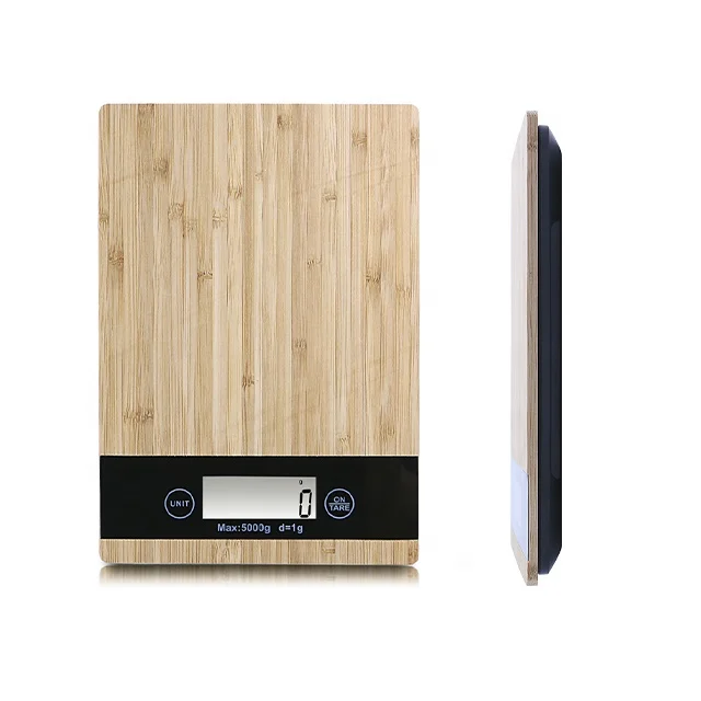 2021 Multifunction high precise 5kg bamboo digital electronic calorie Portable kitchen food scales with lcd
