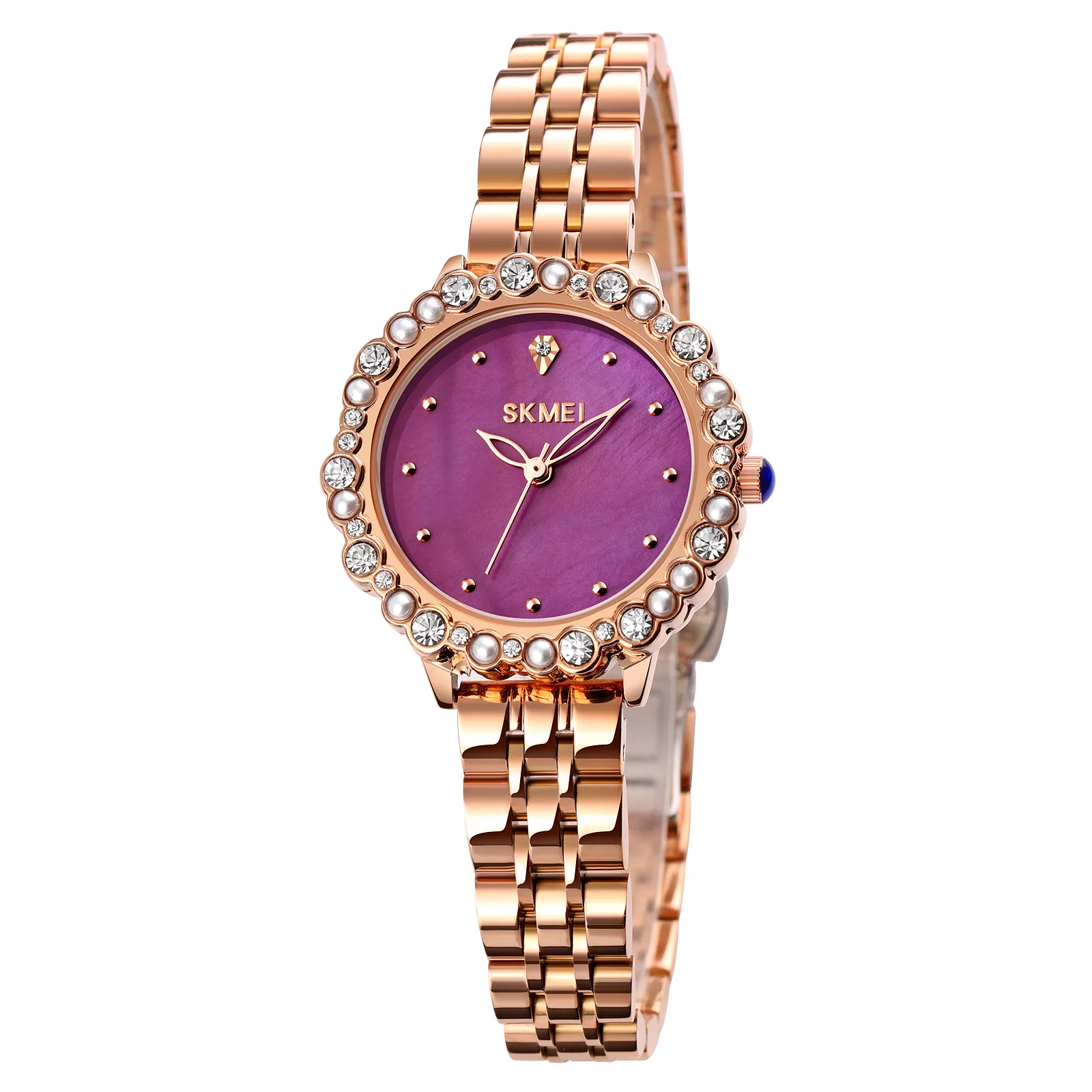 private label woman dress wristwatches hand diamond jewelry women wrist custom logo luxury purple quartz watches set