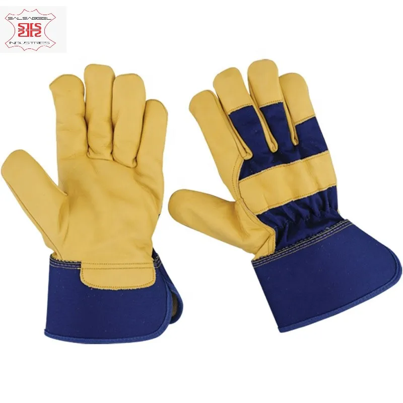 Top Safety Work Split Cow Leather Reflective Work Gloves