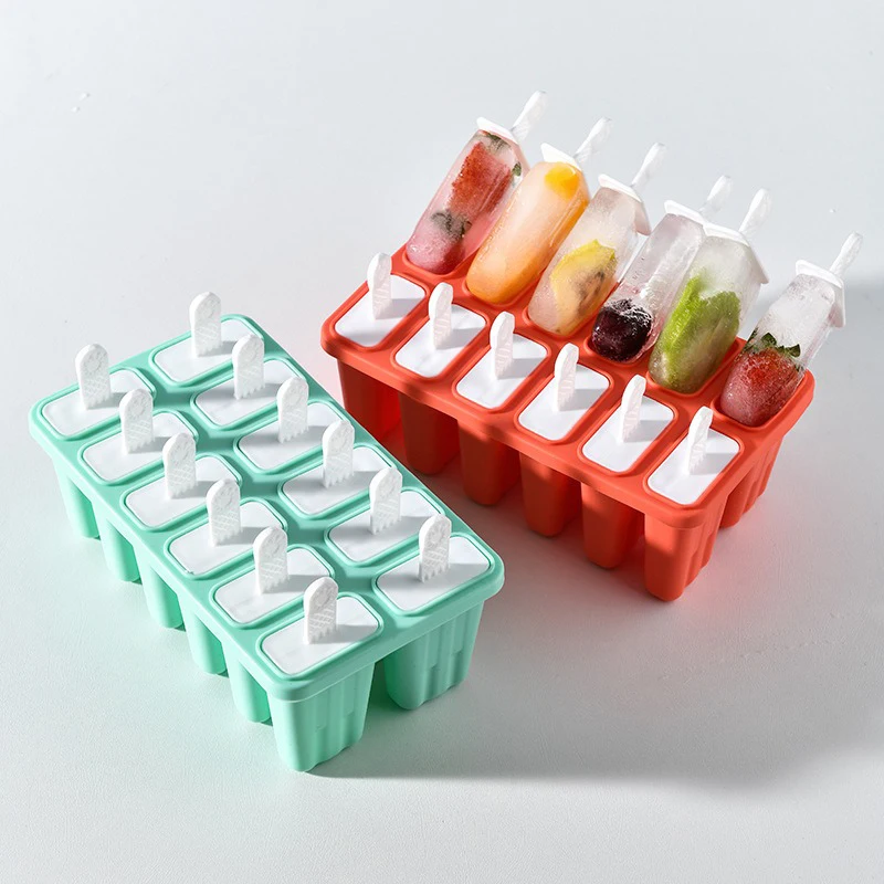 New food grade silicone 4/6 /12cavity  Popsicle mold ice cream mold ice cream cartoon ice cream grinder convenient and practical