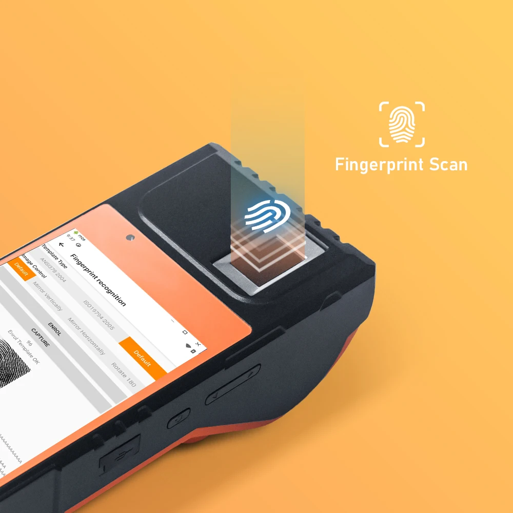 FP09 Android 4G WIFI NFC pda Fingerprint Scanner POS Machine with Printer for Warehouse