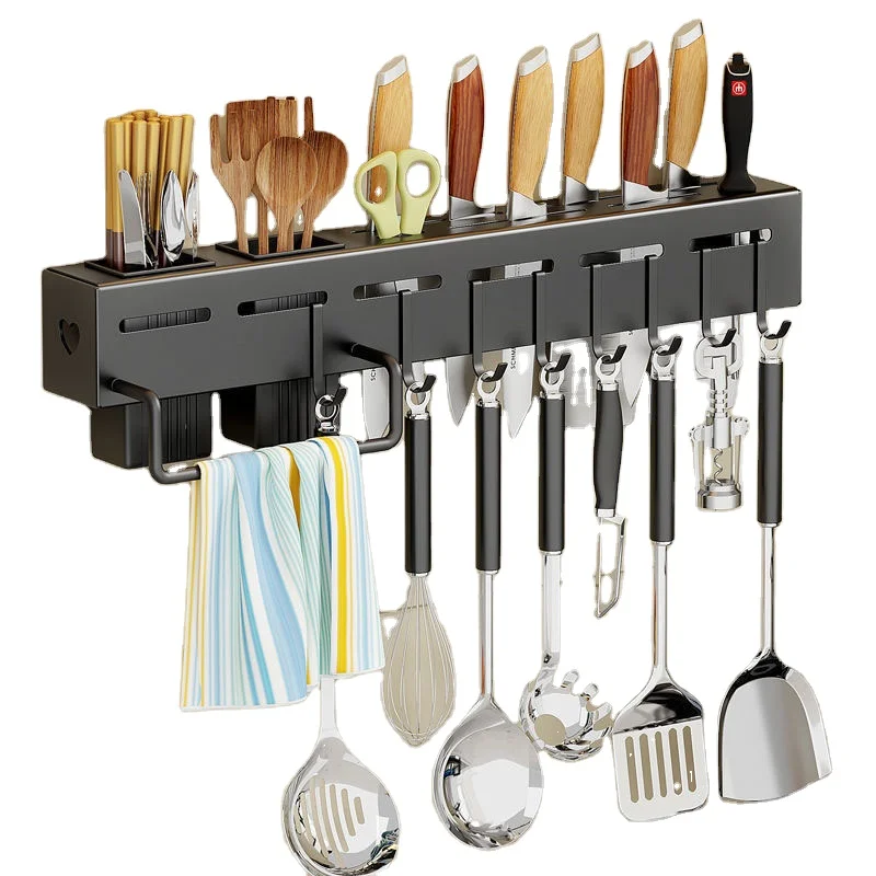 No Drilling Wall Mounted Kitchen Ware Organizer Utensils Gadgets Stand Storage Organizer Holders