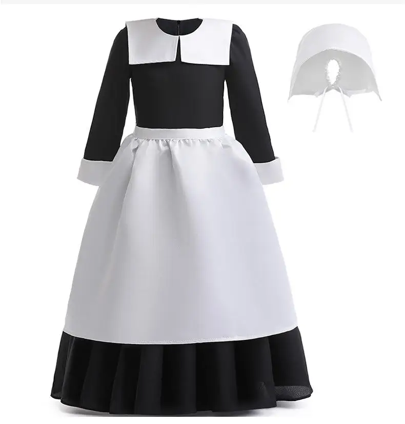 New Product Girls Wednesday Adams Cosplay Costume Halloween Party Dress Long Sleeve Classical Girls Dress For stage