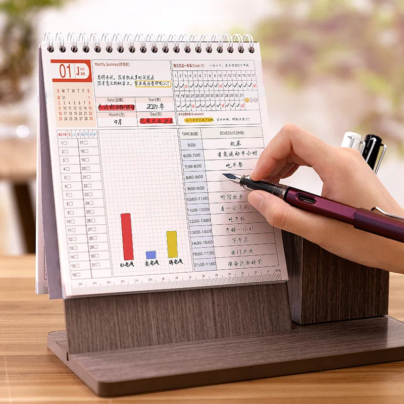 Good Quality Factory Directly Popular Diy Stand Customized Wooden Desk Calendar With Cheap Price