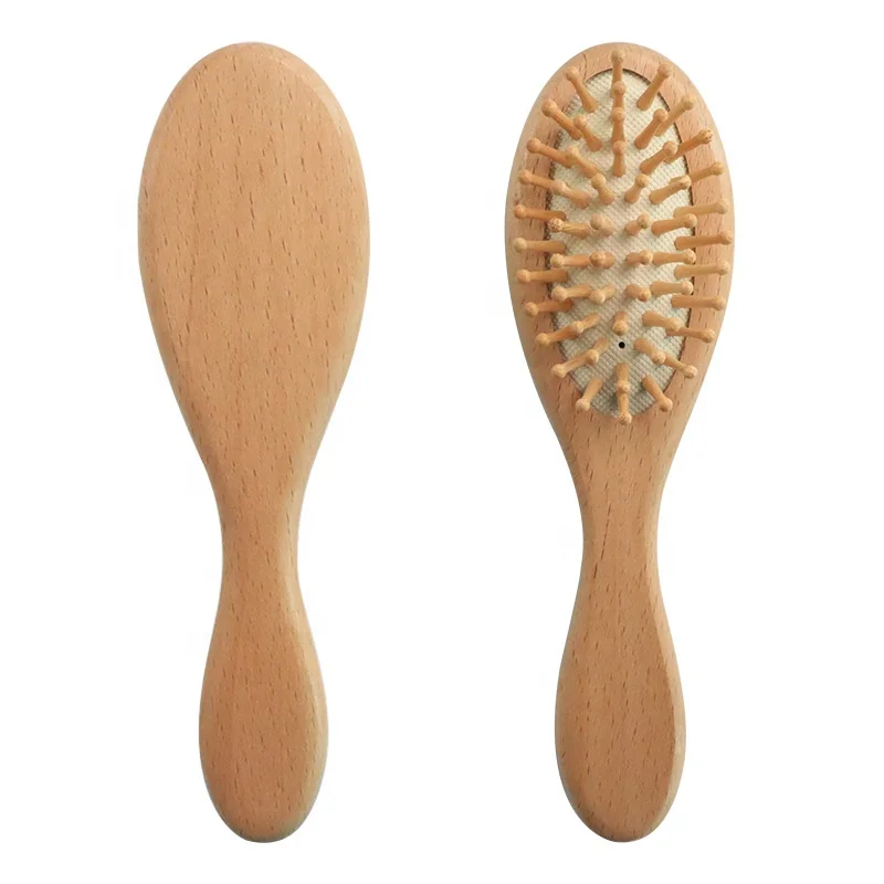   Baby Natural Wooden Boys Girls Soft Wool Hair Brush Head Comb Infant Head Massager Portable Bath Brush  