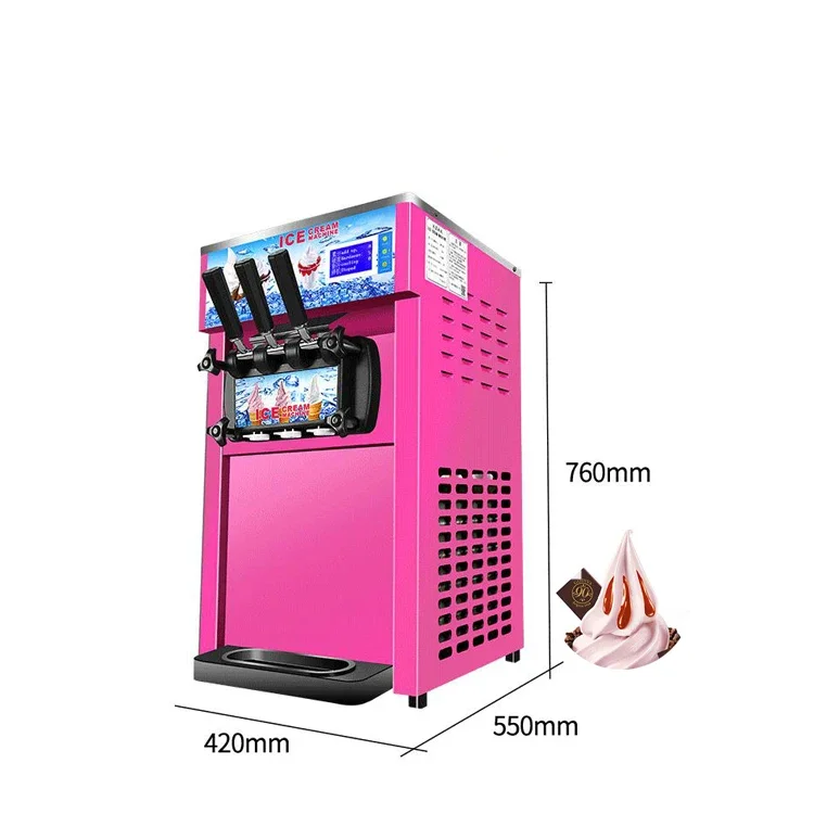 Commercial Ice Cream Maker, 16-18L/H Yield, 1200W Countertop Soft Serve Machine with 6L Hopper 3.6L Cylinder price for sale